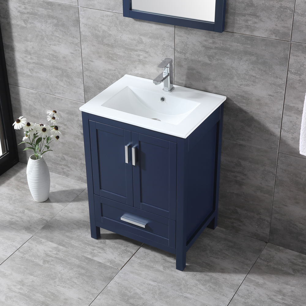 24 inch navy blue corner Bathroom Vanity
