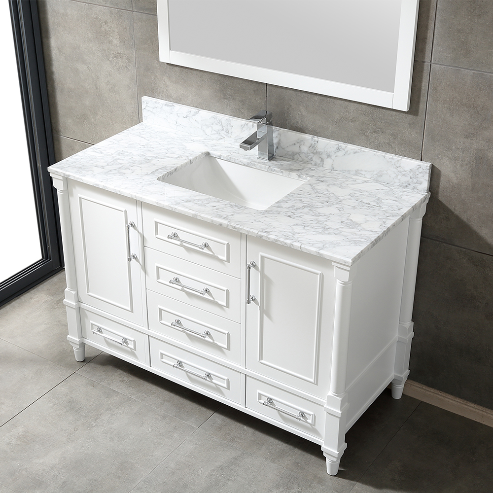 48 inch white floor mounted Bathroom Vanity