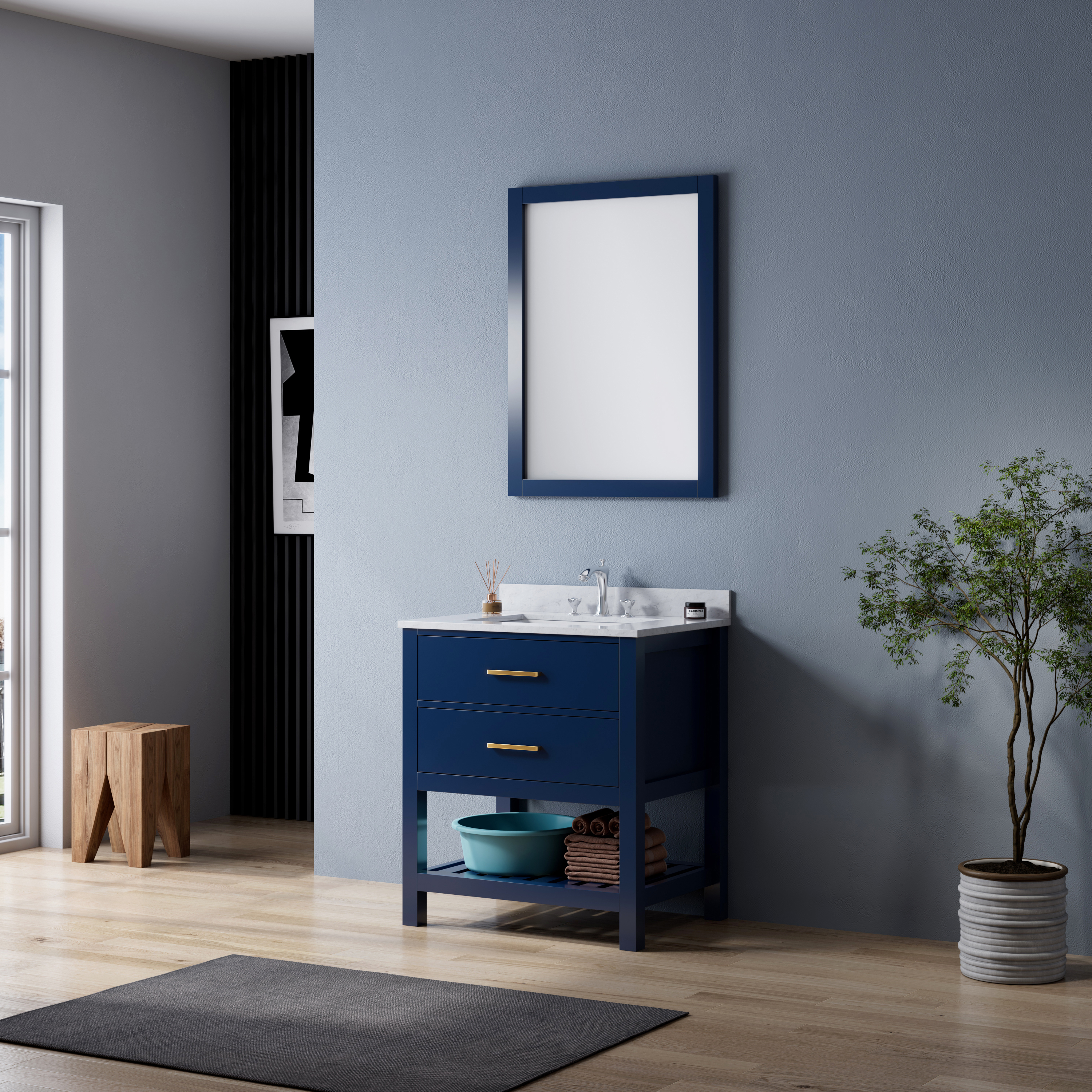 30 inch blue free standing Bathroom Vanity