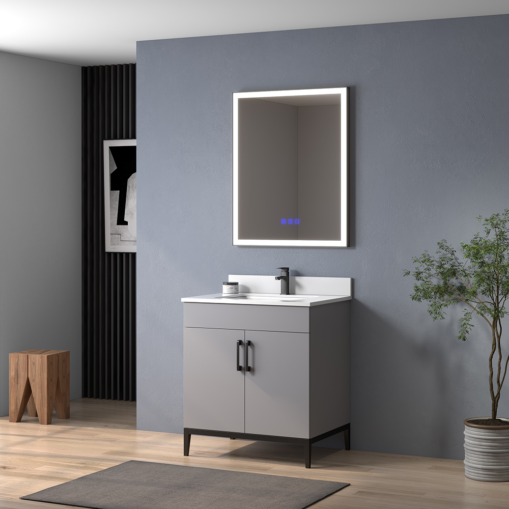 30 inch grey stainless steel Bathroom Vanity