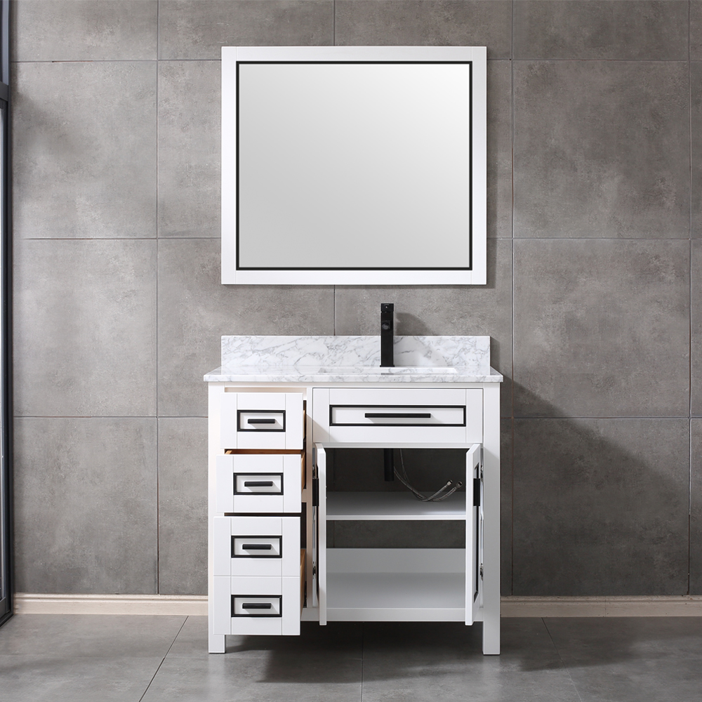 36 inch wood white Bathroom Vanity with sink