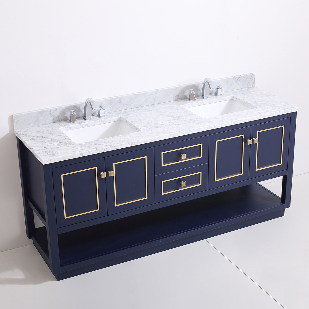 72 inch navy blue free standing Bathroom Vanity
