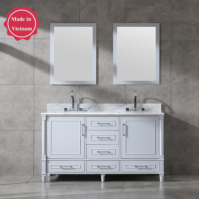 China floor mounted grey 60 inch Bathroom Vanity manufacturers, floor