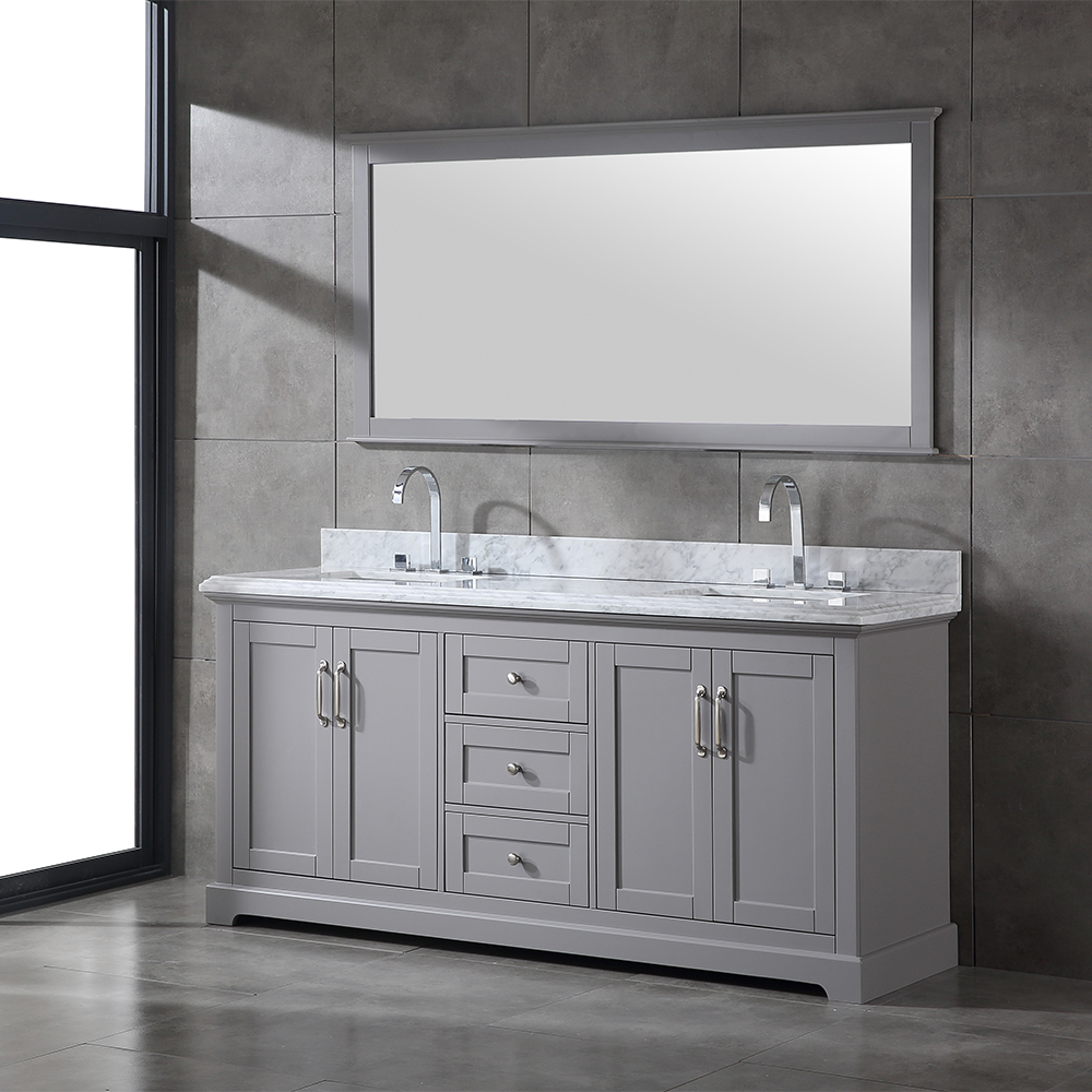 traditional 72 inch grey Bathroom Vanity