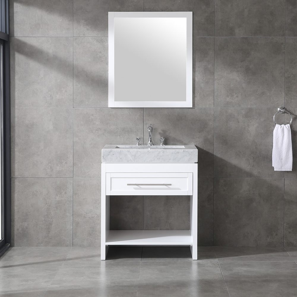 White Color Bathroom Vanity Free Standing Bathroom Decor 