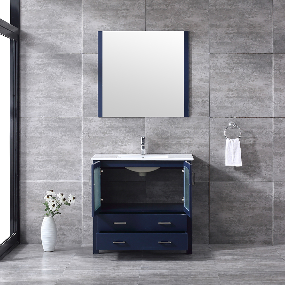 36 inch navy blue free standing Bathroom Vanity