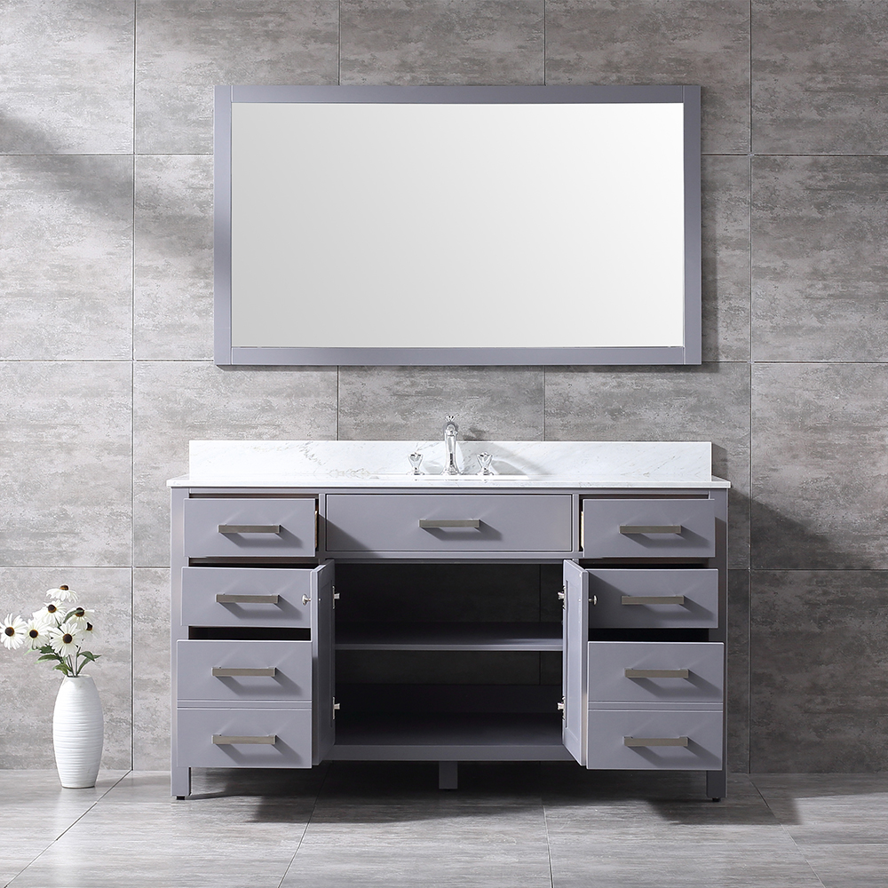 60 inch dark grey floor mounted Bathroom Vanity