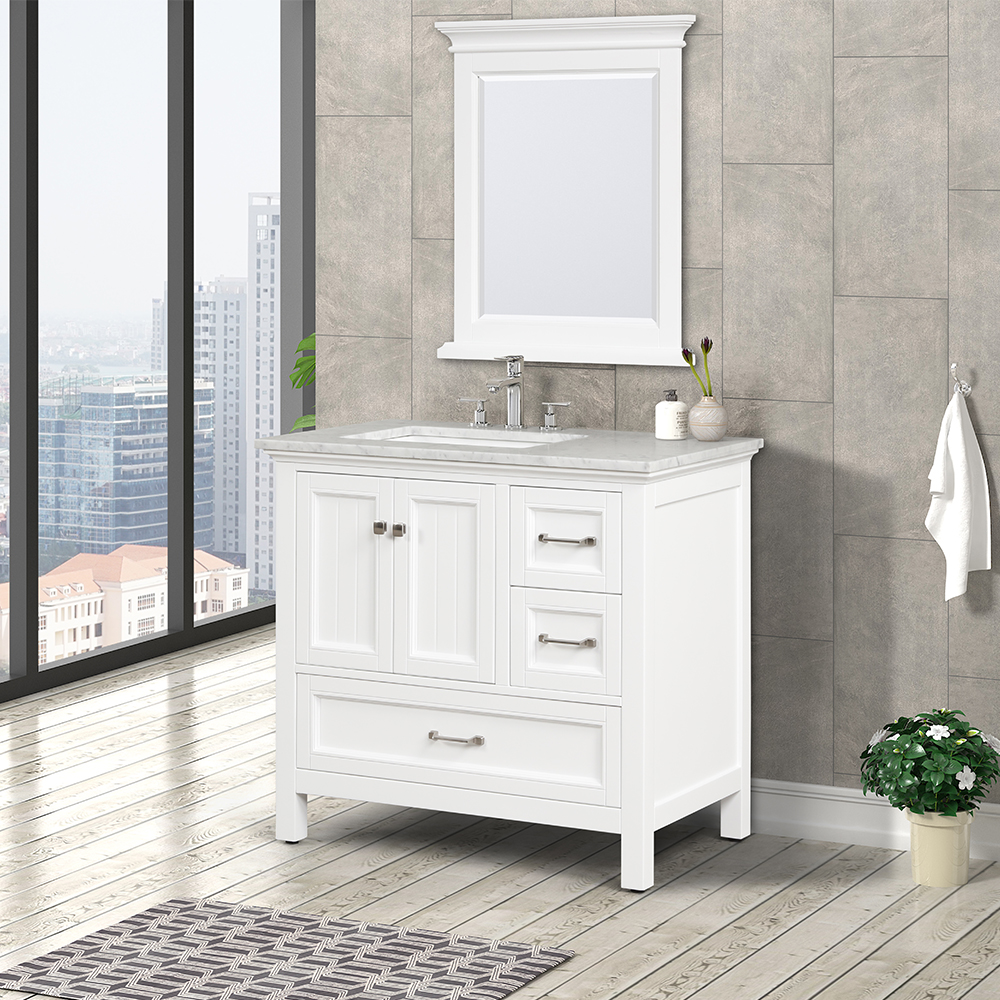 36 inch modern white free standing Bathroom Vanity