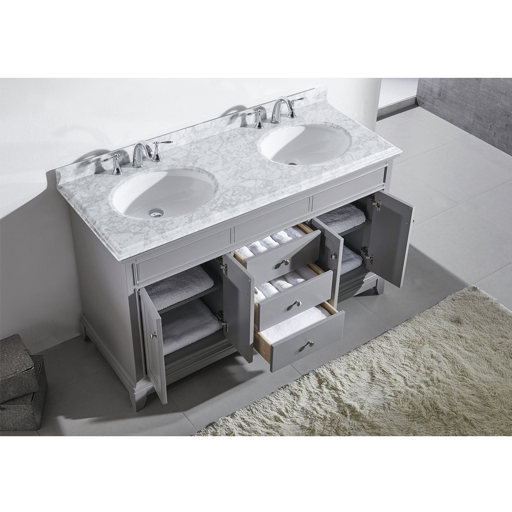 72 inch white countertop Bathroom Vanity