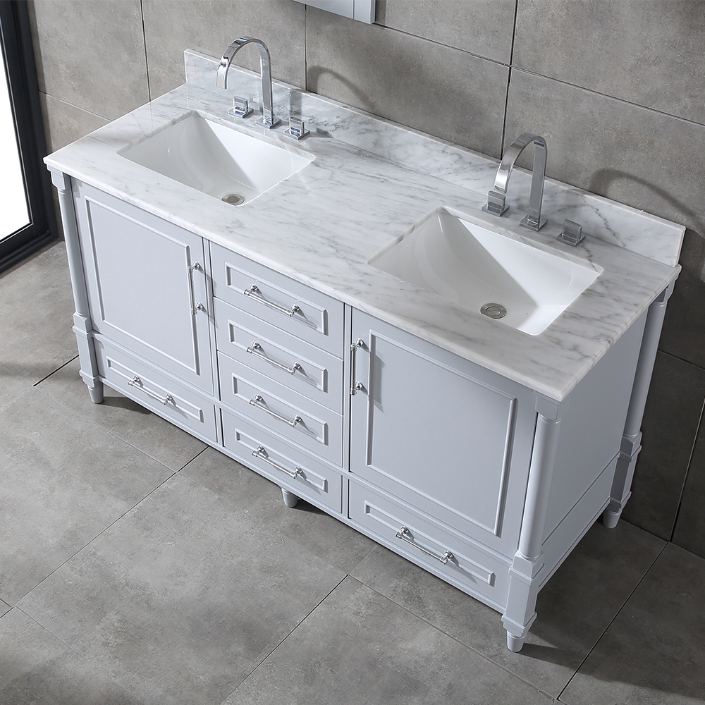 60 inch grey floor mounted Bathroom Vanity