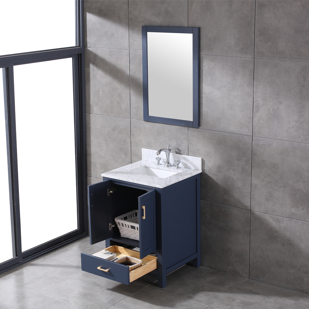 small 24 inch navy blue Bathroom Vanity