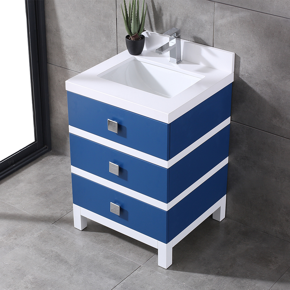 24 inch blue small free standing Bathroom Vanity