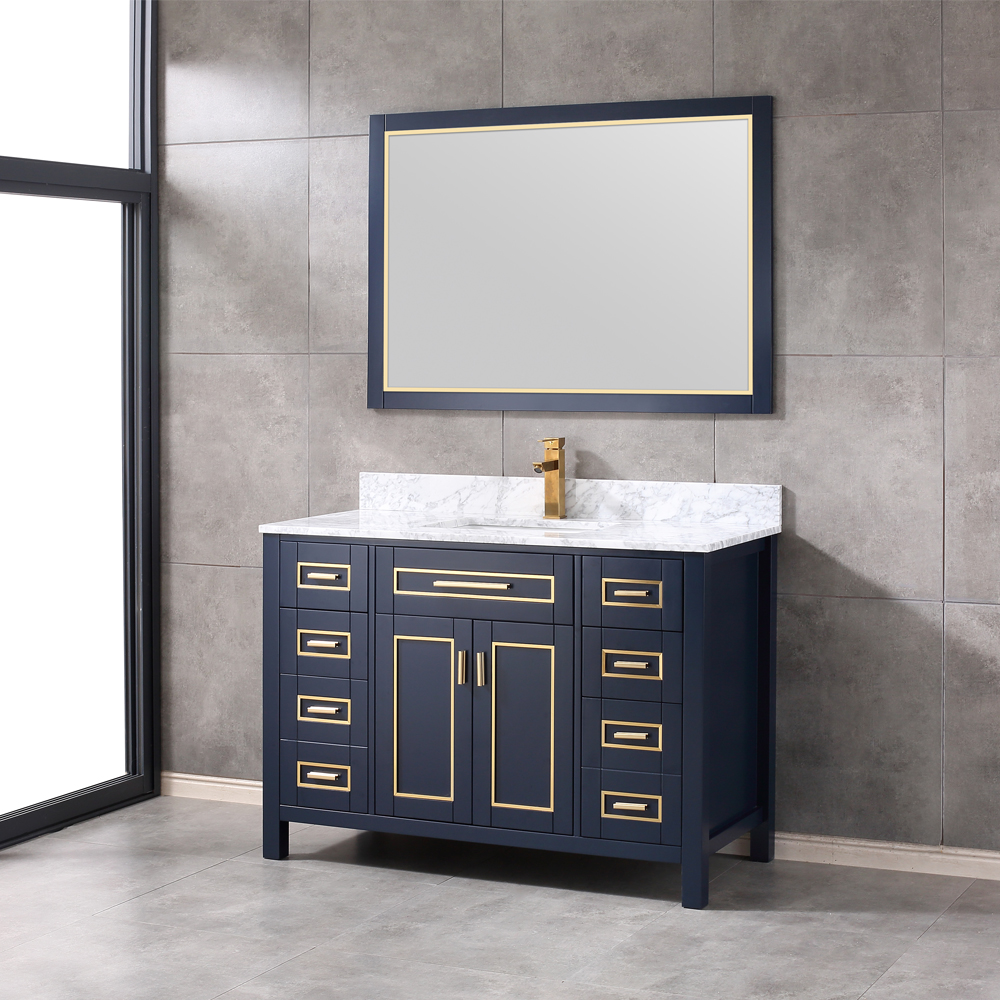 48 inch navy blue free standing Bathroom Vanity