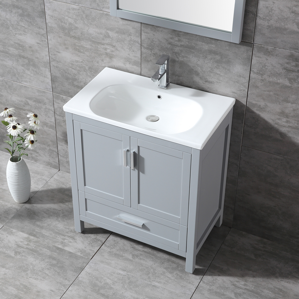 30 inch grey single sink Bathroom Vanity