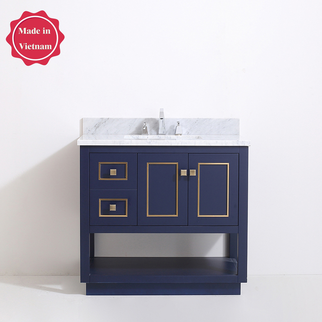 China floor mounted navy blue 36 inch Bathroom Vanity manufacturers
