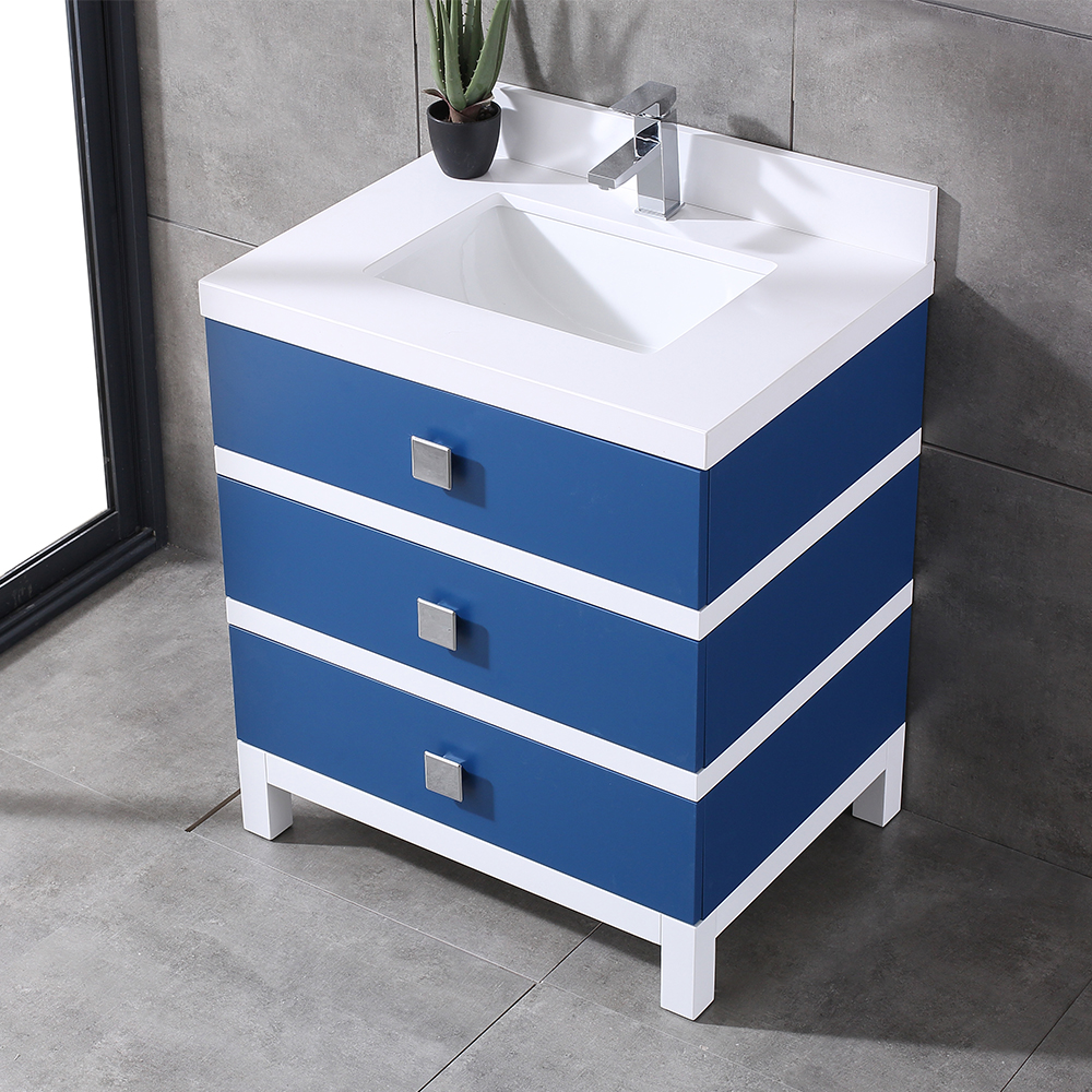 small 30 inch blue Bathroom Vanity