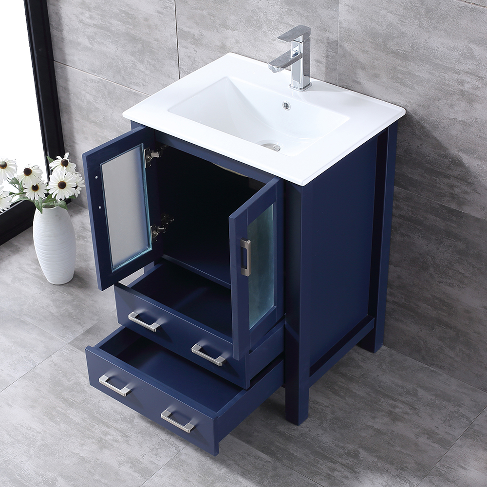 small blue free standing Bathroom Vanity