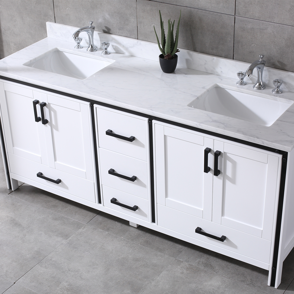 72 inch stone white Bathroom Vanity with sink