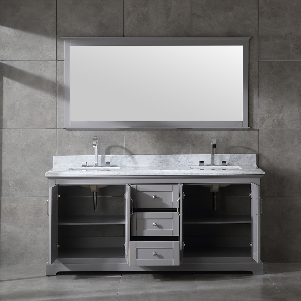 traditional 72 inch grey Bathroom Vanity