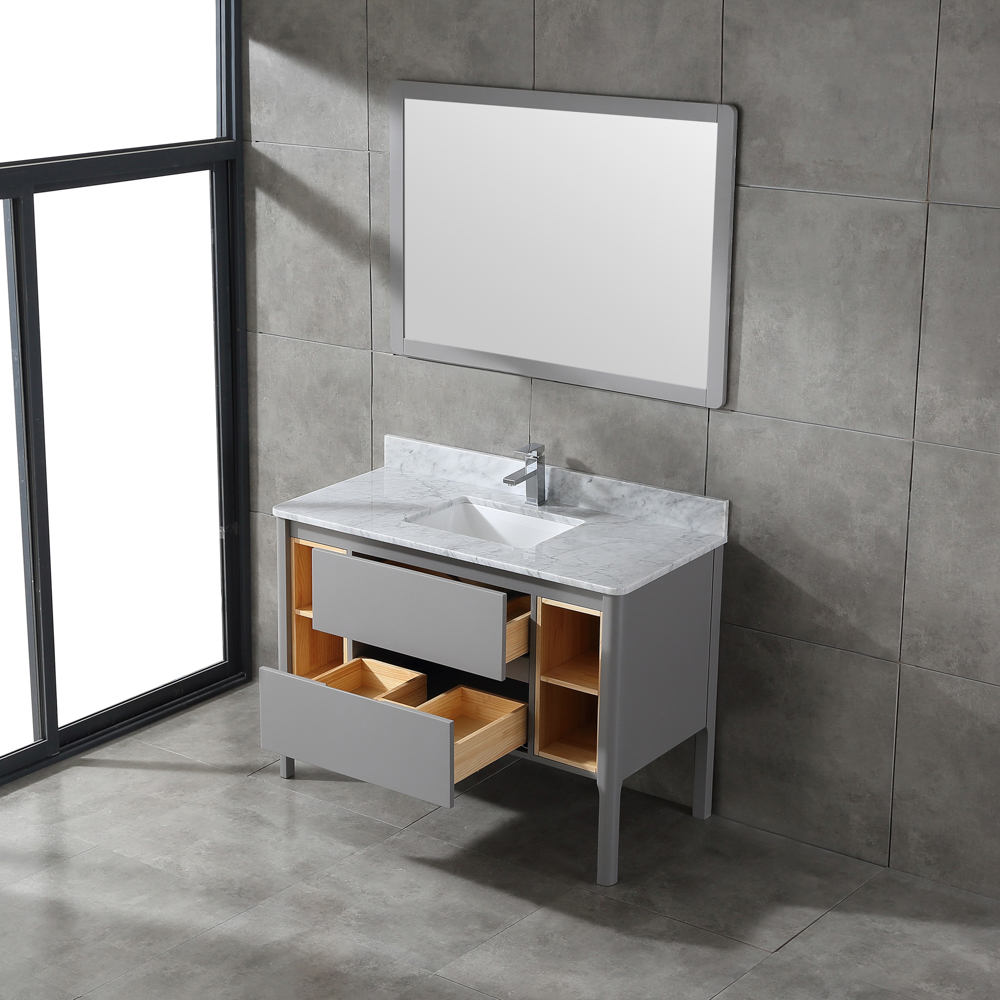 modern grey free standing Bathroom Vanity