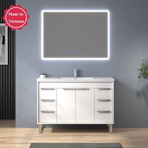 48 inch white single sink Bathroom Vanity for floor