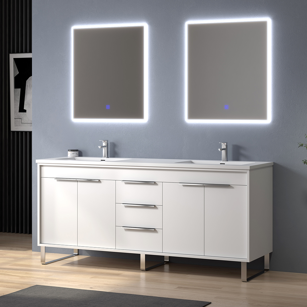 72 inch white double sinks Bathroom Vanity