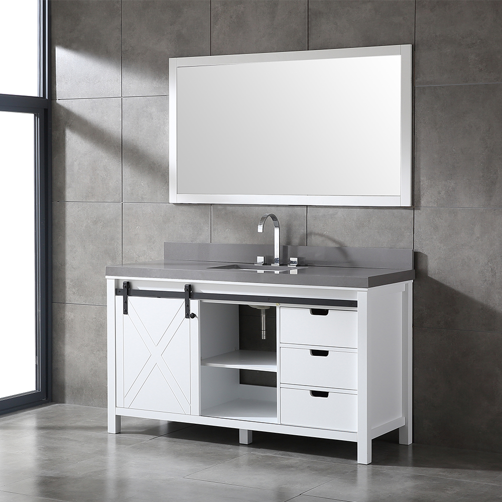 60 inch white modern floor mounted Bathroom Vanity