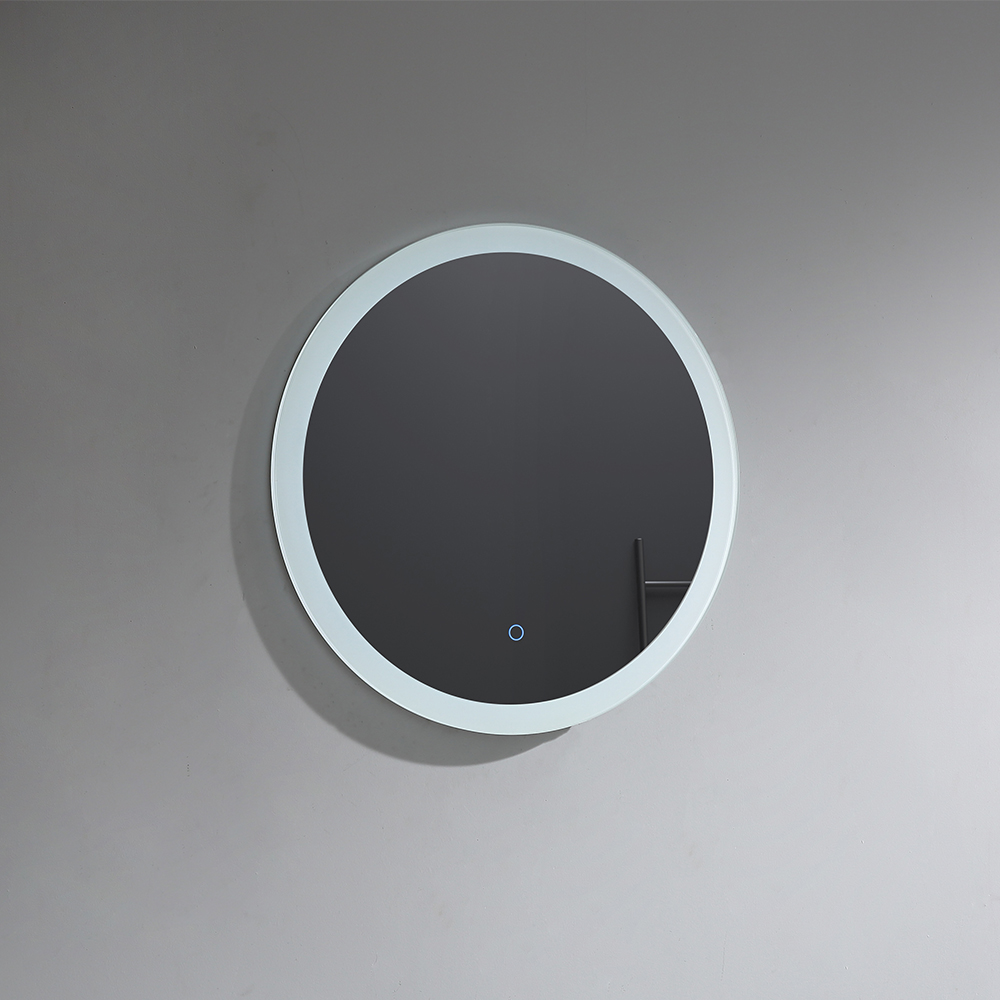 Square defogging wall mounted LED mirror for bathroom