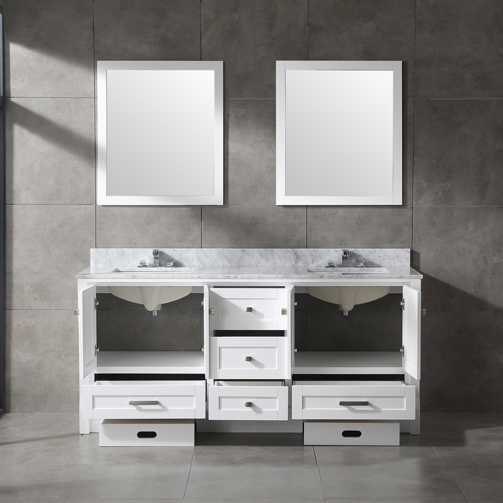 72 inch marble white Bathroom Vanity for corner