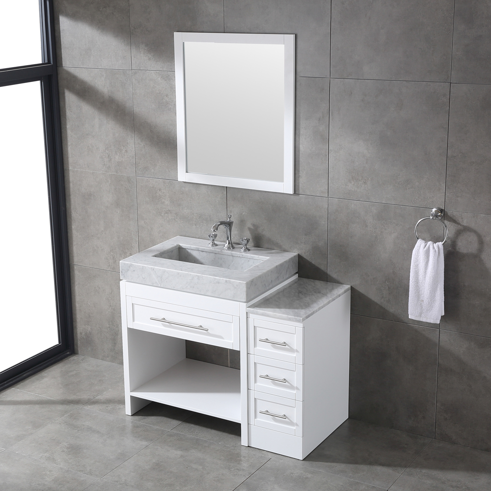 White Color Bathroom Vanity Free Standing Bathroom Decor 