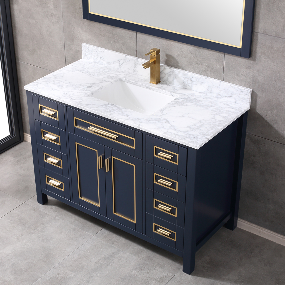 48 inch navy blue free standing Bathroom Vanity