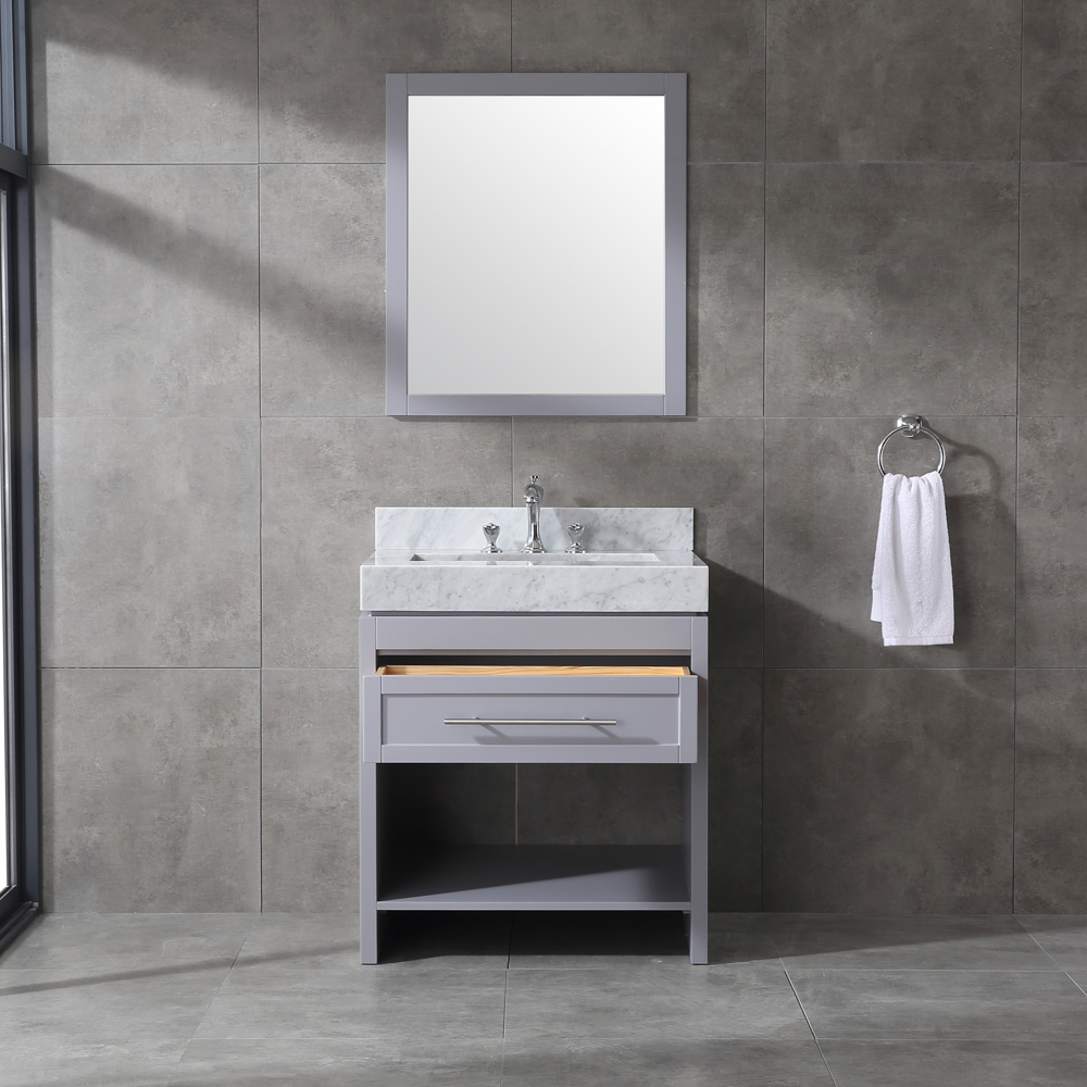 30 inch grey color free standing bathroom decor Bathroom Vanity
