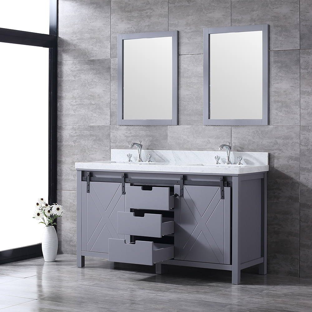 60 inch traditional gray Bathroom Vanity