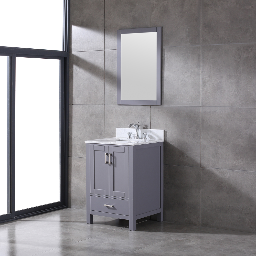 gray corner Bathroom Vanity