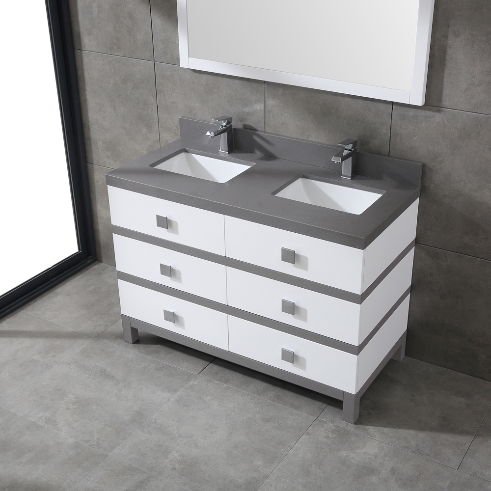 48 inch rustic grey Bathroom Vanity for floor